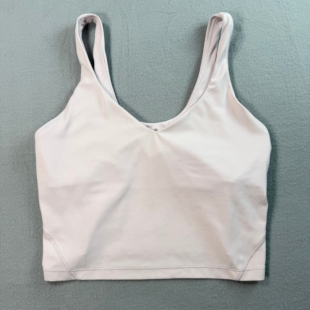 Lululemon Pink Pearl Align Tank Top 8 Cropped V-Neck Balletcore Yoga Sporty - Picture 3 of 7